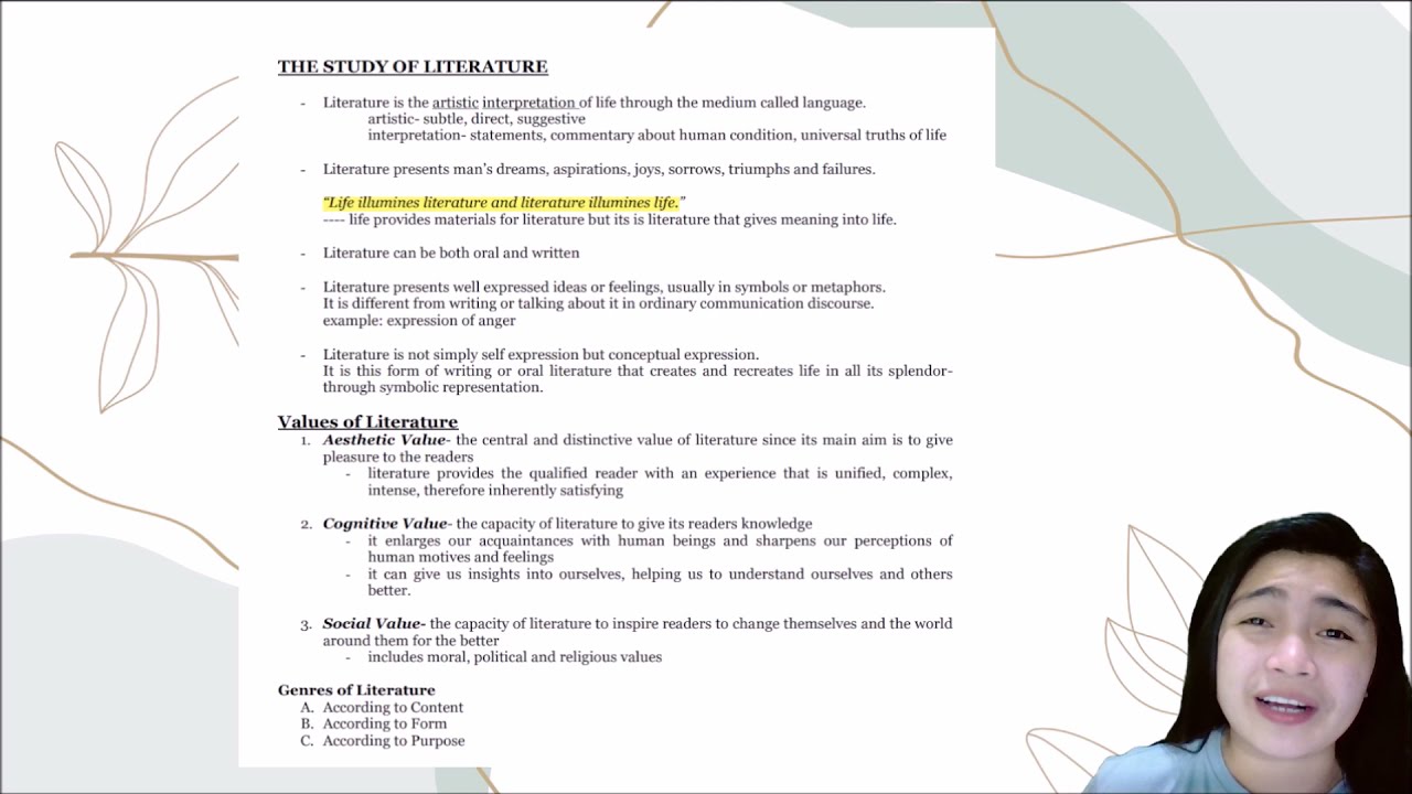 Literature | Genres, Values and Plot Development