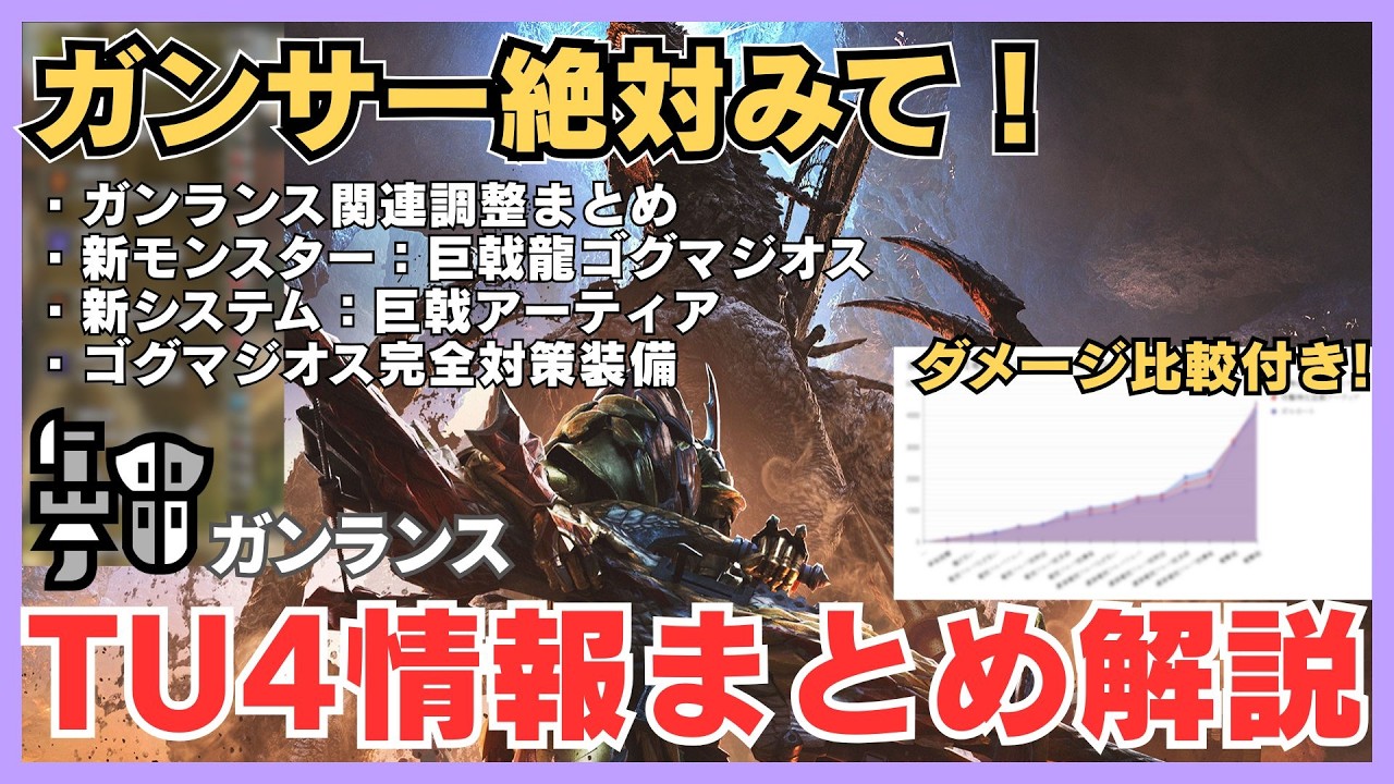 【ガンランサー向け】TU4前に絶対知っておくべき調整・新要素をまとめて解説します【モンハンワイルズ】