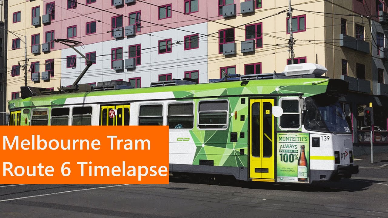 Timelapse Melbourne Tram Route 6 Moreland to Glen Iris