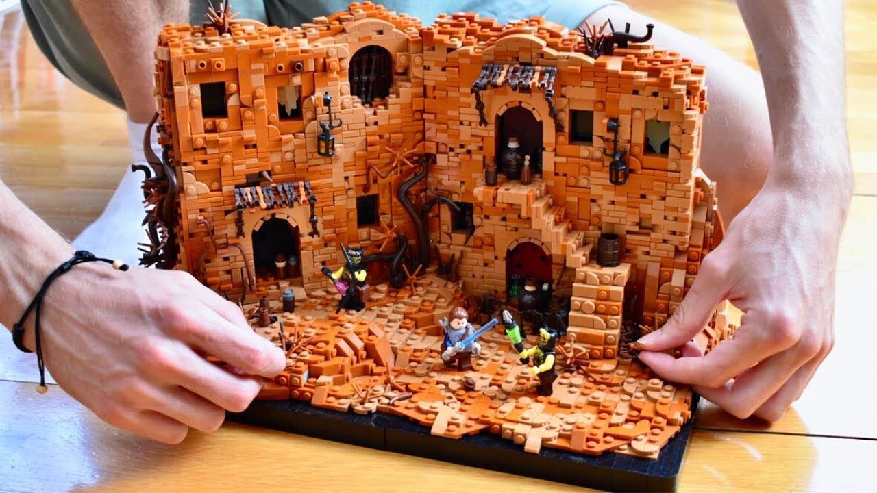 TIMELAPSE: LEGO Star Wars MOC Ruined Village on Dathomir Jedi Fallen Order LEGO MOC Speed Build