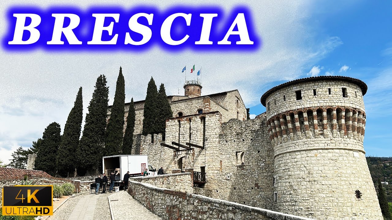 Брешиа, Италия 🇮🇹 - Исследуйте этот очаровательный итальянский город | ☀️ Апрель 2023 ☀️ | Видео 4К
