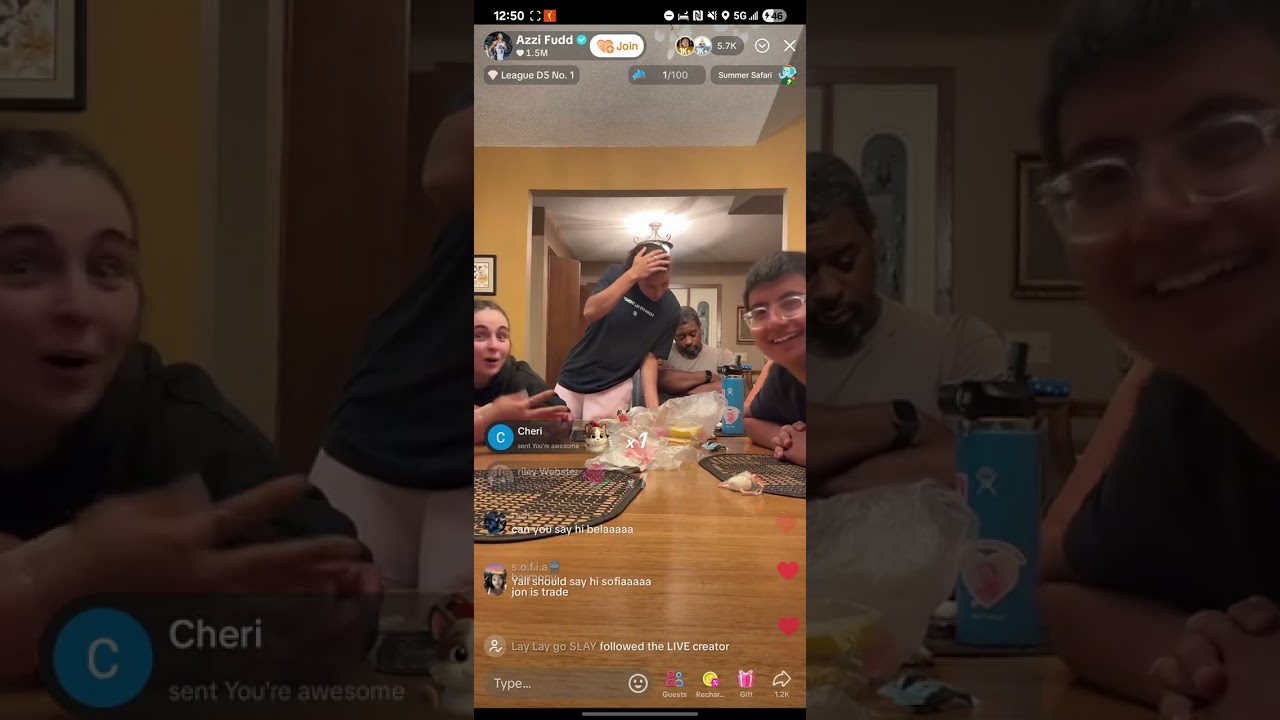  8/23/25 Azzi Fudd Tiktok Live with family *PART 1*