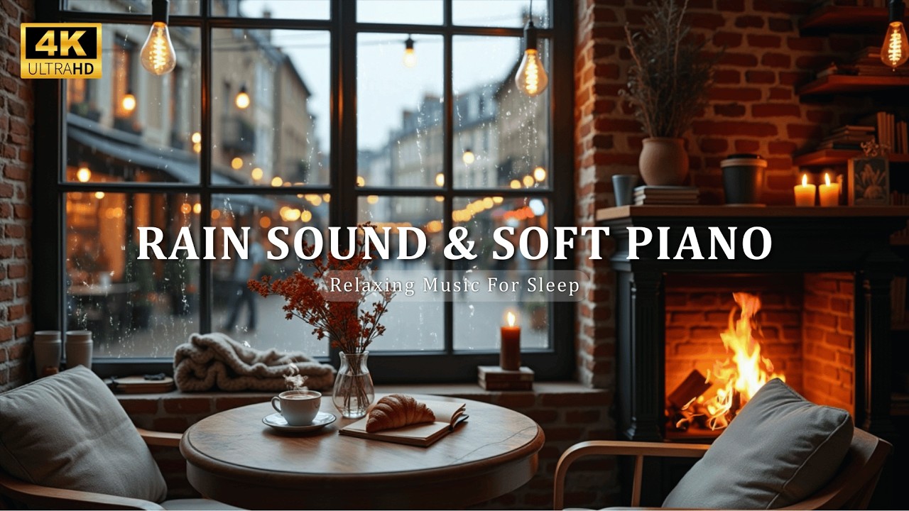 Rainy Afternoon at Cozy Coffee House ☕🌿 Smooth Piano & Gentle Rain Ambience for Reading & Relaxation