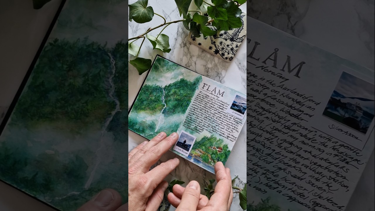 Norway Illustrated Travel Journal Flipthrough 📖🖌🖋 #watercolor #traveldiary #artist