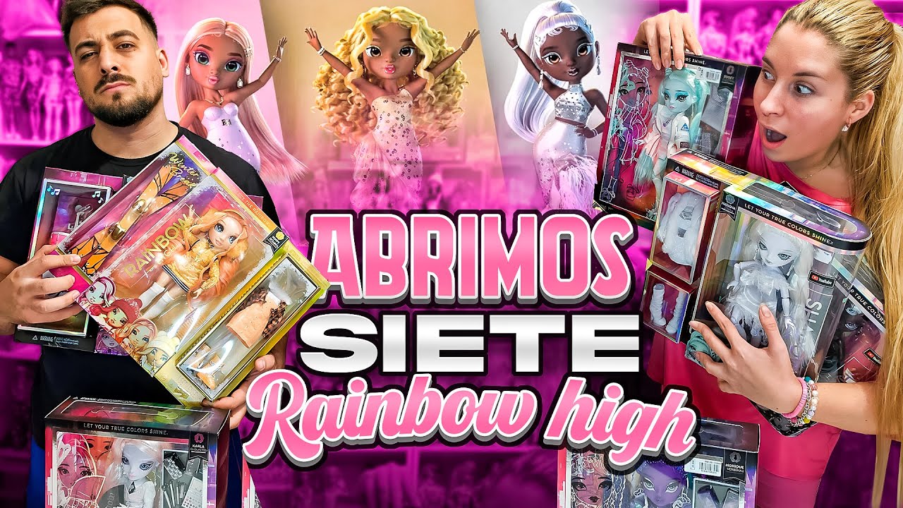 🔥UNBOXING GIGANTE RAINBOW HIGH 😱 abrimos 7 muñecas de una vez!
