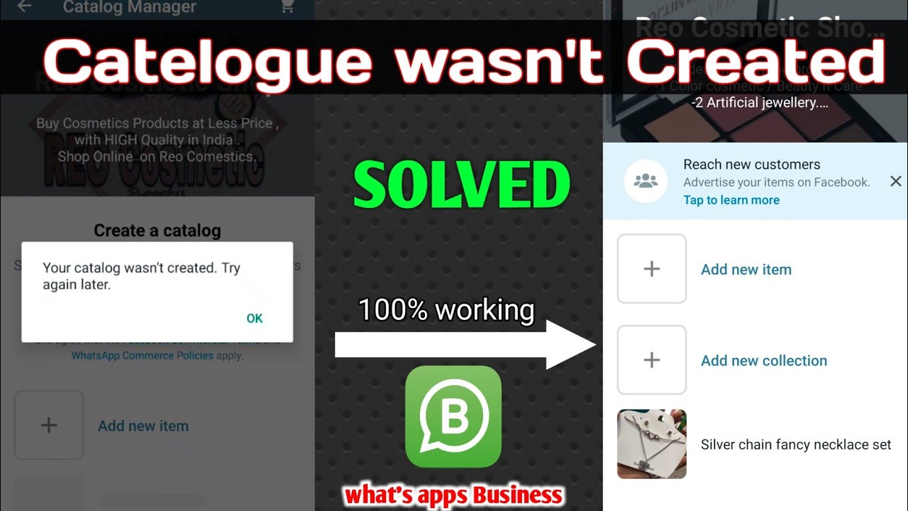 whatsapp business catalog not working / whatsapp business catalog not showing // wasn't created