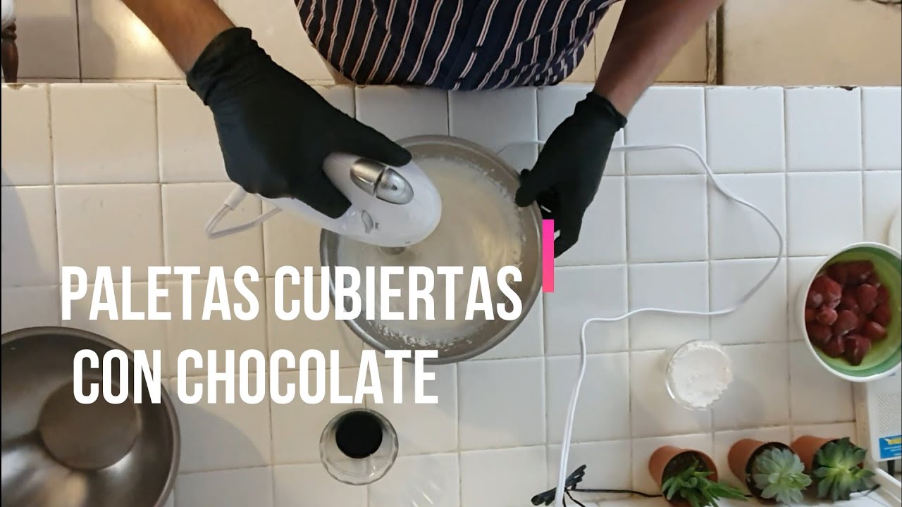 Paletas cubiertas con chocolate