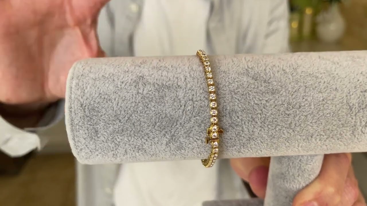 14K White Gold 3-1/2CTW Round Diamond Tennis Bracelet
