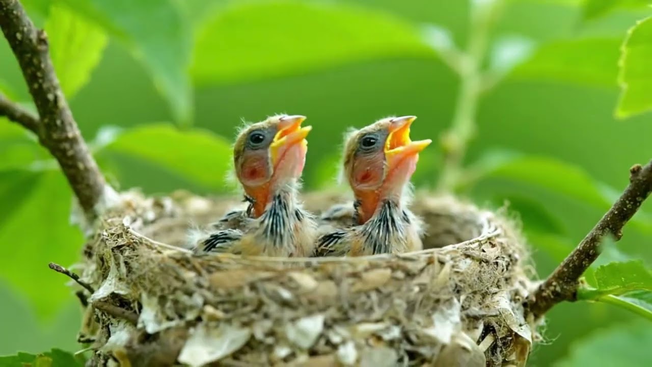 Adorable Hatchlings and Their Chirps for Joyful Relaxation ! #babybird #relaxingsounds