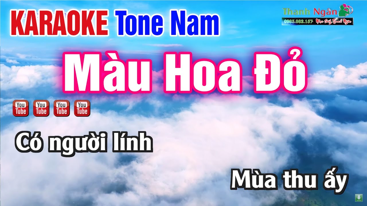 Màu Hoa Đỏ Karaoke Tone Nam - KARAOKE  NHAC ĐỎ CÁCH MẠNG