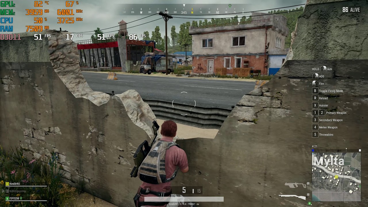 ASUS TUF FX505DU - PLAYERUNKNOWN'S BATTLEGROUNDS benchmark (Ryzen 7 3750H + GTX 1660Ti)