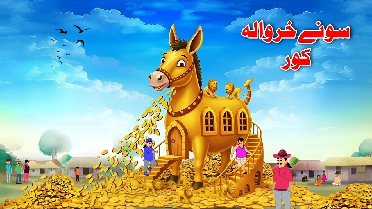 Golden Donkey House | Pashto Cartoon Kahani | Pashto Moral Story