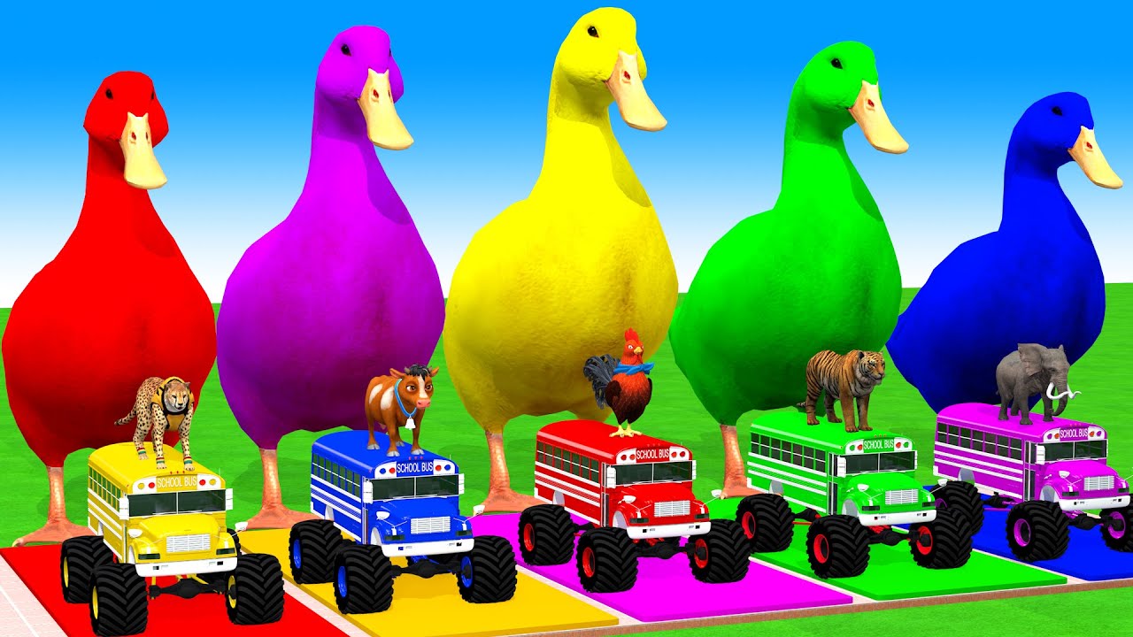 Long Slide Game With Cow Elephant Gorilla Hippopotamus Tiger 3d Animal Game Funny 3d Animals