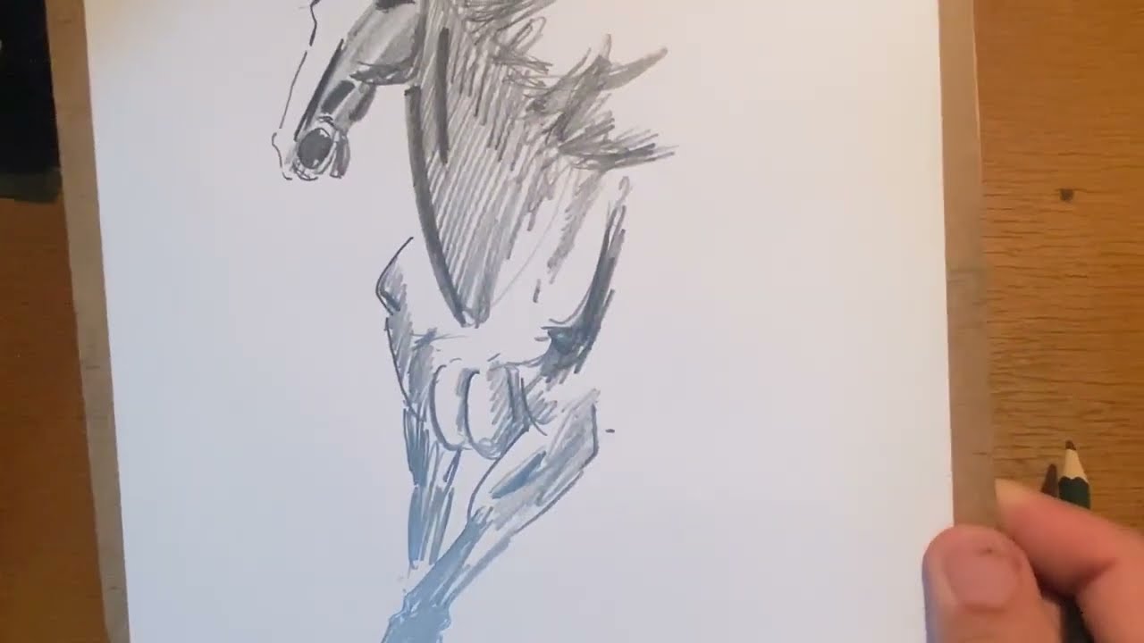 康宁老师徐悲鸿骏马画法结构分析