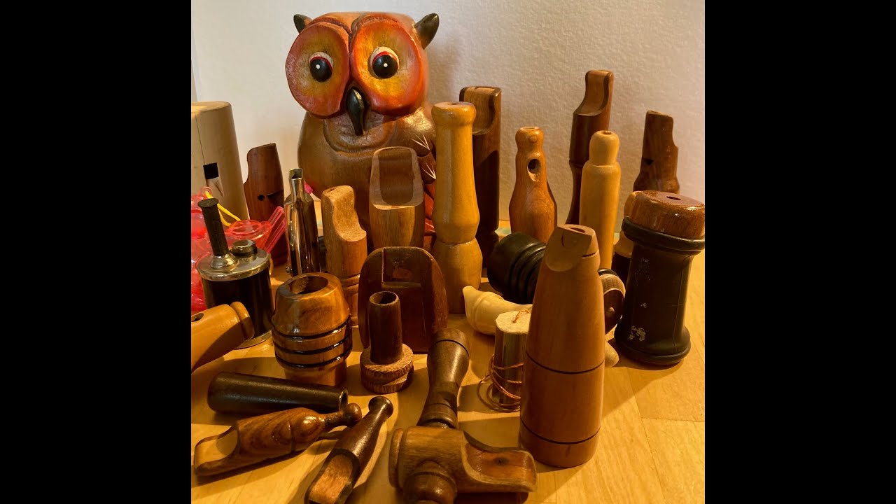 Bird whistles and sounds, percussion tools