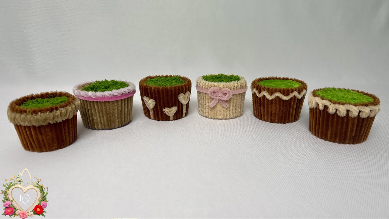 How to make mini pots for flower arrangements with Pipe cleaner ( chenille wire ) #hms2