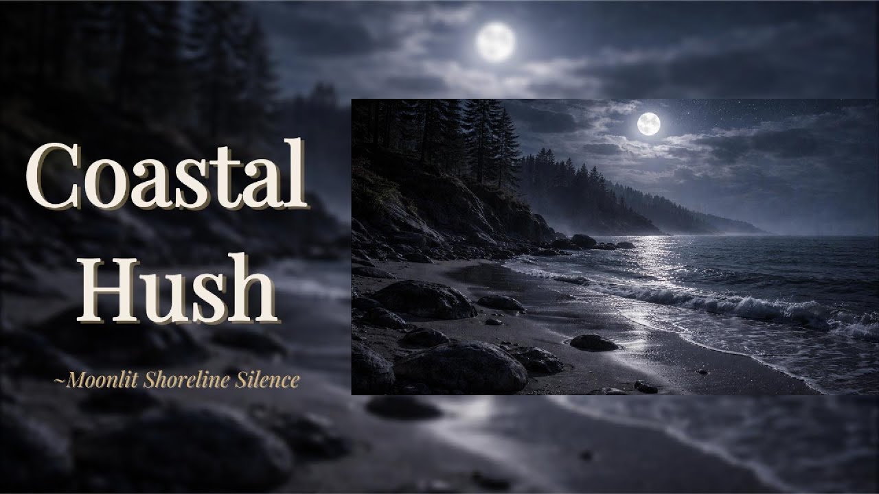 Soft Night Wind Sounds for Falling Asleep — Moonlit Shoreline Silence