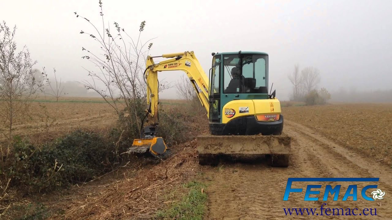 FEMAC -TE80REV- TRINCIA FORESTALE ESCAV. 5 TON - FORESTRY MULCHER EXCAVATOR - MULCHER FÜR BAGGER