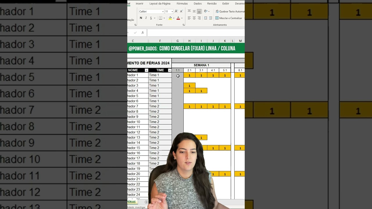 Como Congelar (Fixar) Linha/Coluna