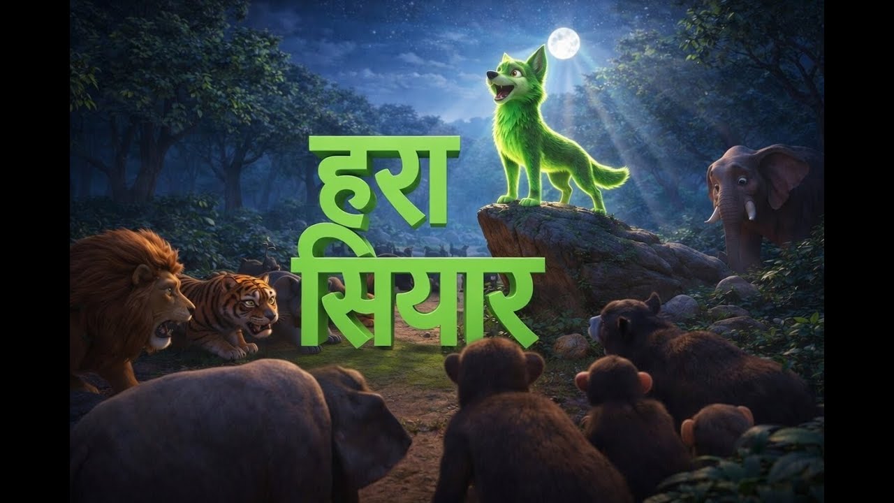 हरा सियार | रंगे सियार की कहानी | Panchatantra Moral Story | Kids Hindi Story | Jungle Kahani