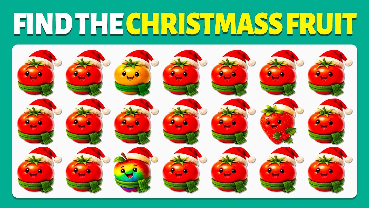 Find the ODD One Out - Christmass fruit Edition 🍎🎄❄️| Easy, Medium, Hard | Cow Quiz