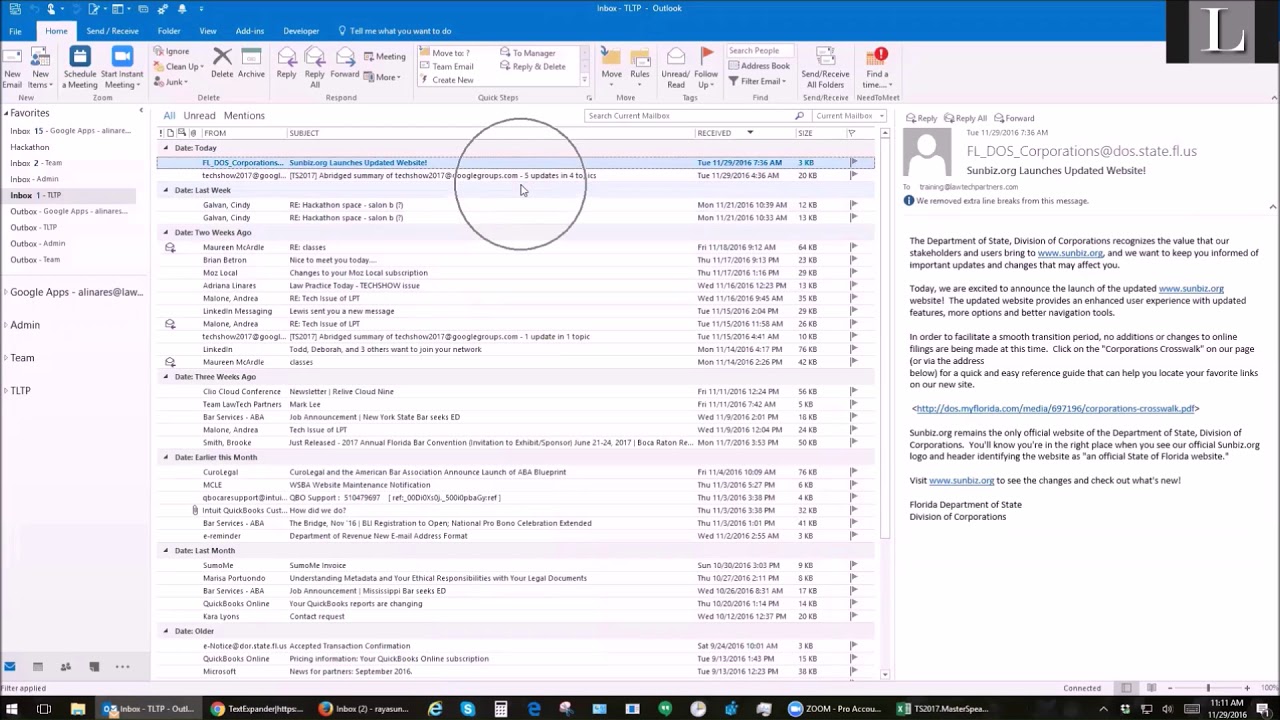 Microsoft Outlook Tips for PC Lawyers [Webinars for Busy Lawyers]