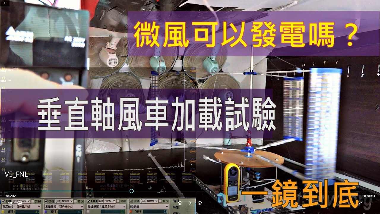 微風可以發電嗎？加載試驗 垂直軸風車