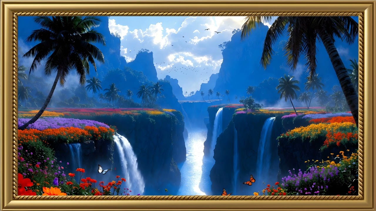 Waterfall TV Frame Screen Saver #InteractiveGallery #TVArtify #Screenbience #SoothingRelaxation