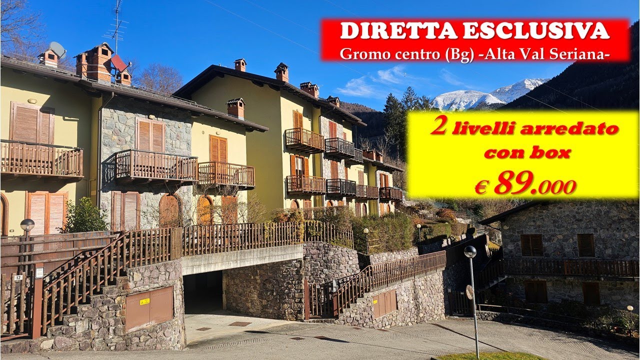 NON PIÙ DISPONIBILE: ALTA VALLE SERIANA - GROMO (BG), 2 livelli arredato con box a €89.000