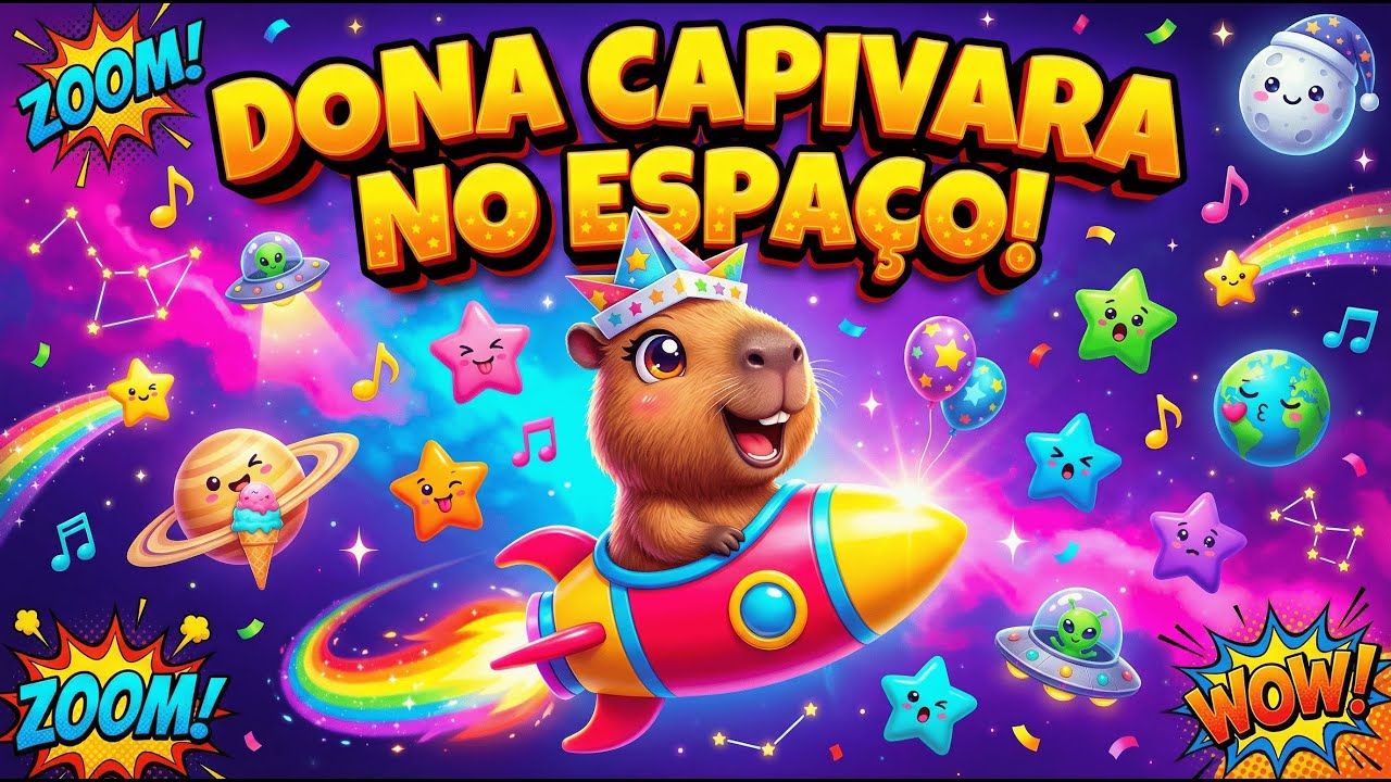 🚀 O FOGUETE DA DONA CAPIVARA 🌟 Música Infantil Espacial | Aprenda as Cores e Brinque!
