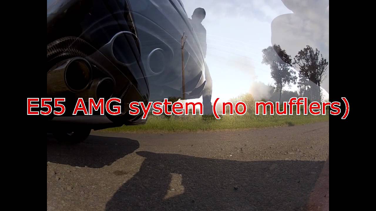 E55 AMG W211 Exhaust (Before & After Muffler Removal)