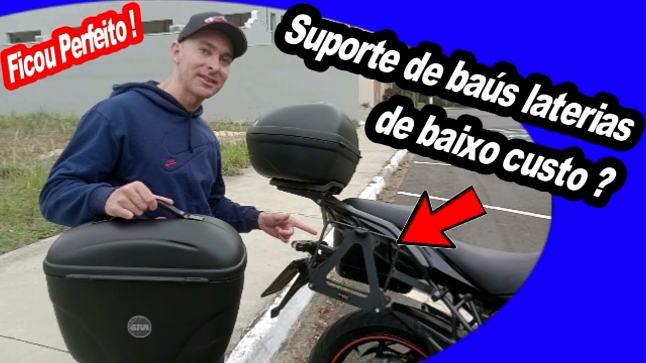 Suporte de Baús laterais pra moto com baixo custo ( adaptação perfeita )