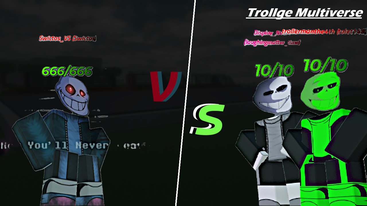 VHS Sans VS Last Breath Sans + Last Breath Sans:Green | Trollge Multiverse (Roblox)