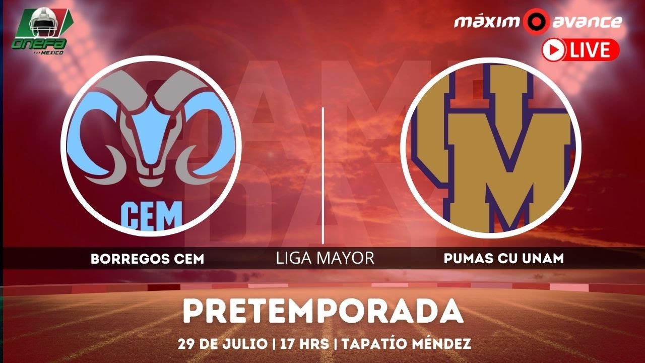 TRANSMISI&Oacute;N: TEC CEM VS PUMAS CU | ONEFA SCRIMMAGE | M&Aacute;XIMO AVANCE EN VIVO
