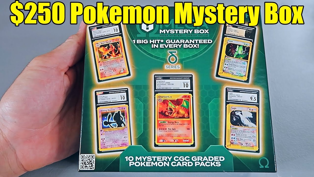 Серия Omega Mystery Box Delta за 250 долларов — 10 карт Pokemon CGC Graded — гарантированно больш...