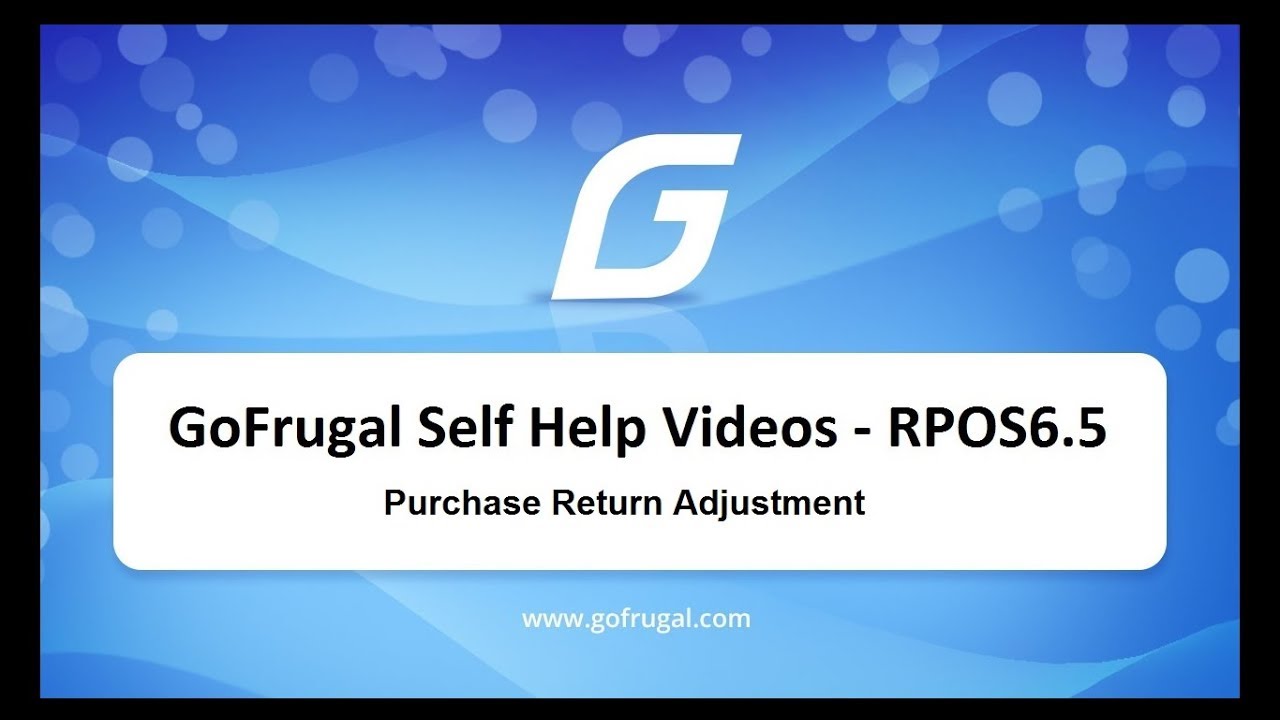 Purchase Return Adjustment In GoFrugal RPOS 6.5