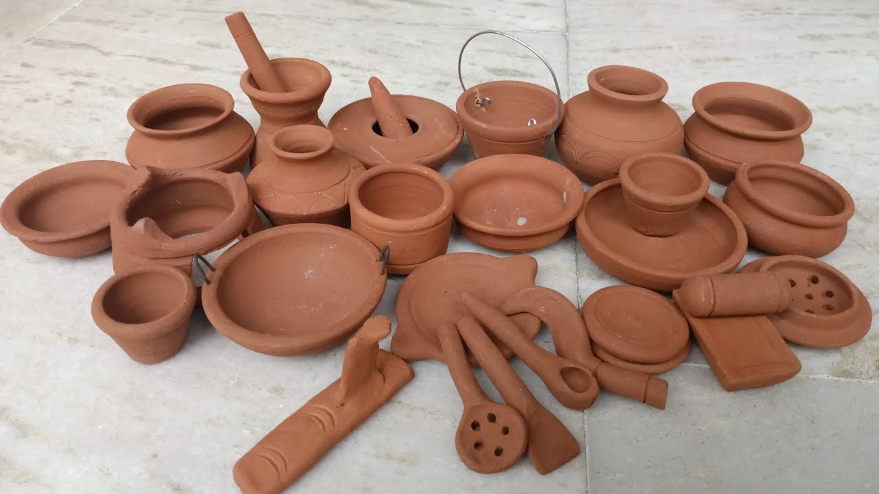 Miniature Clay Kitchen Unboxing l Mini Kitchen Set l Clay Pots l Mini Cookinh Clay Kitchen Set l