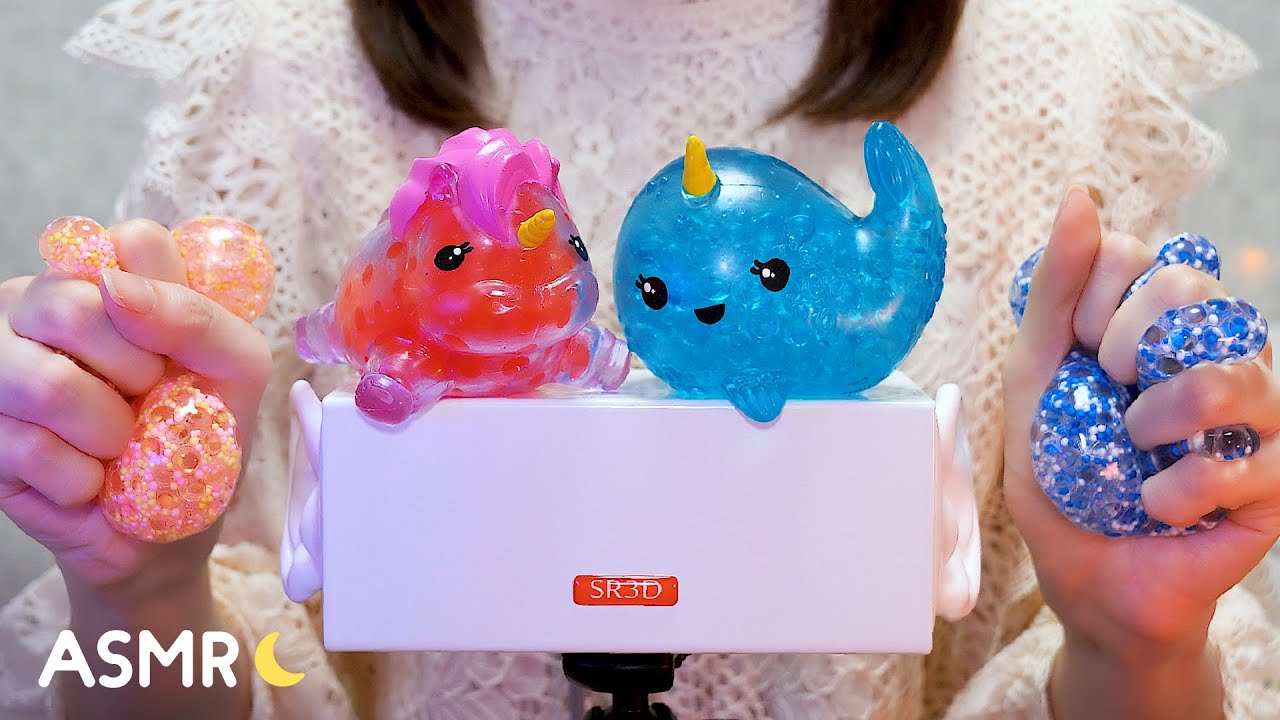 [ASMR] ちゅるちゅる水系スクイーズの音🍓🍍 [声なし-No Talking]