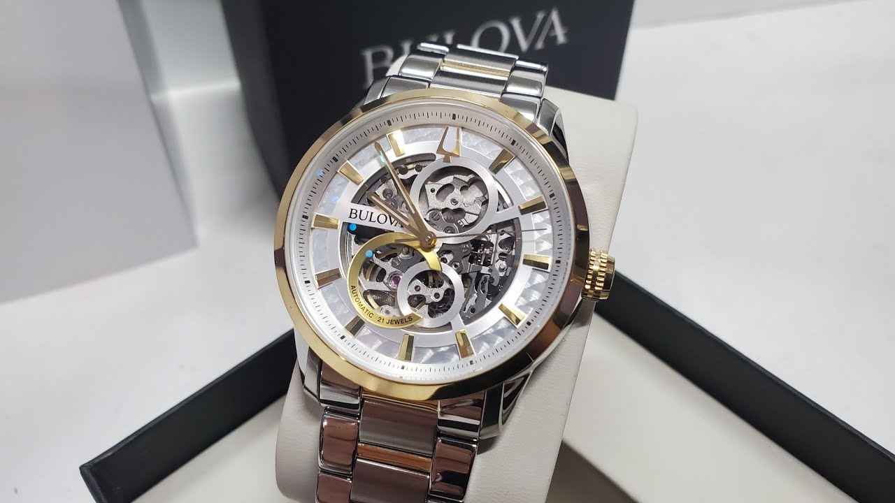 Opening Bulova Mens Classic Sutton Automatic Stainless Steel Bracelet Watch 98A214