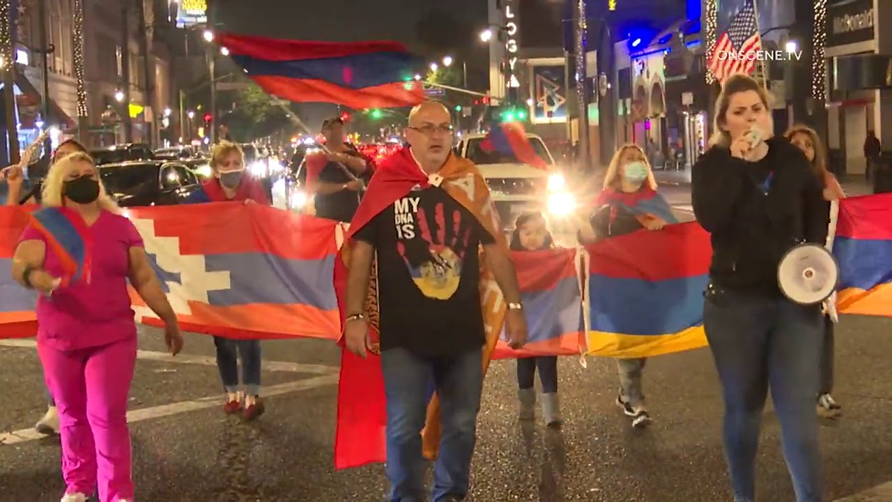 Armenian Protestors March Through Hollywood, Protest Against Turkey