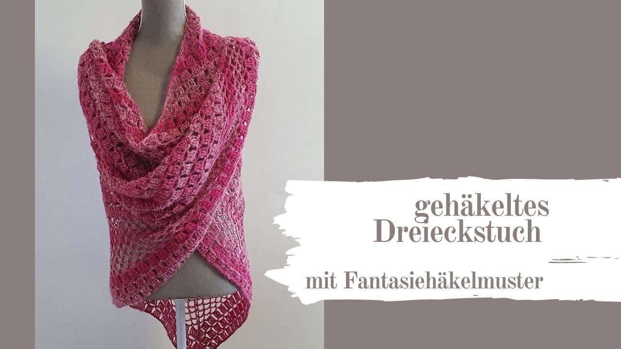 Modell 11 Dreieckstuch häkeln. Alpaka / Mohair