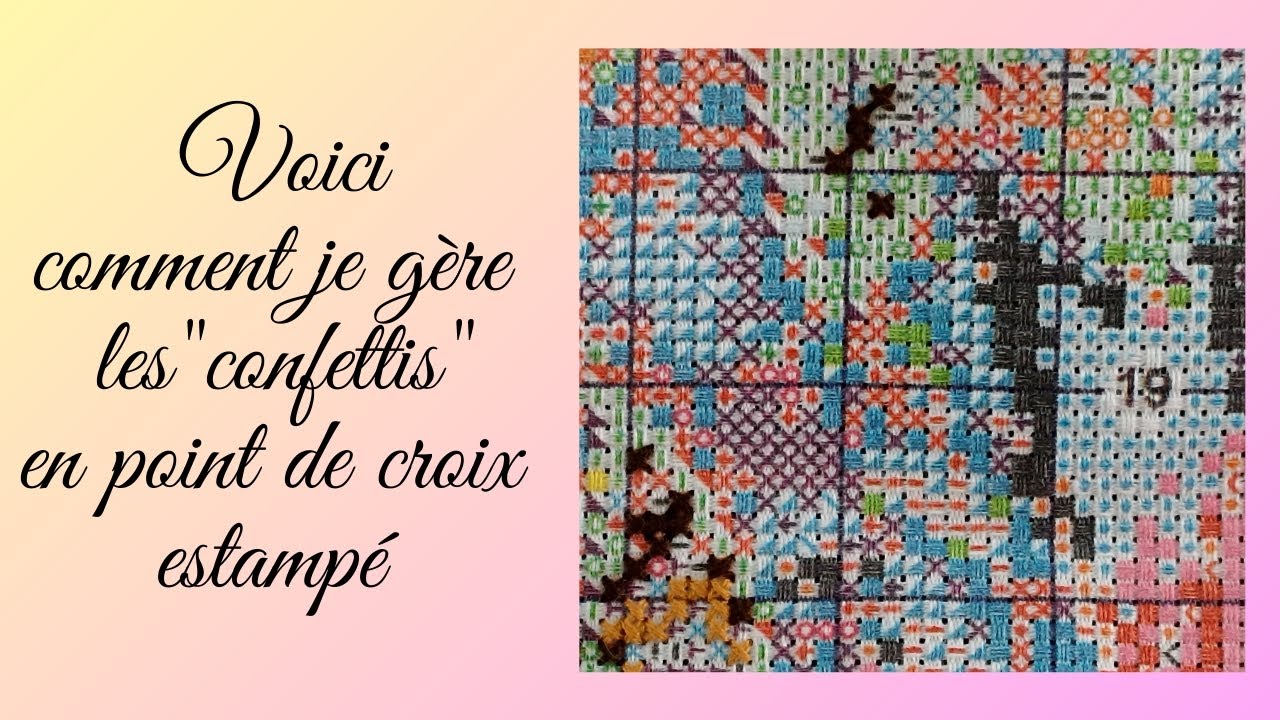 Les points confettis 🎊 Point de croix #pointdecroix #stampedcrossstitch #crossstitch #diy