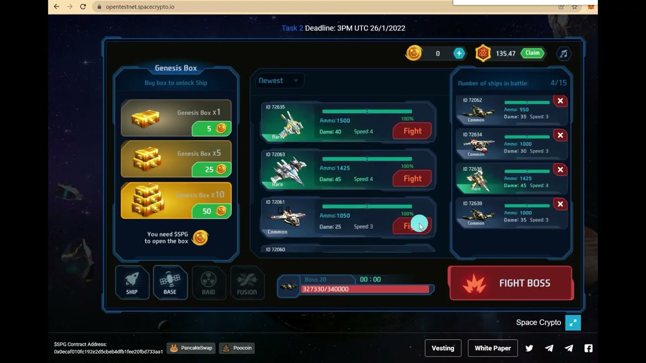 Space Crypto Open Beta Testing - In-game Experience