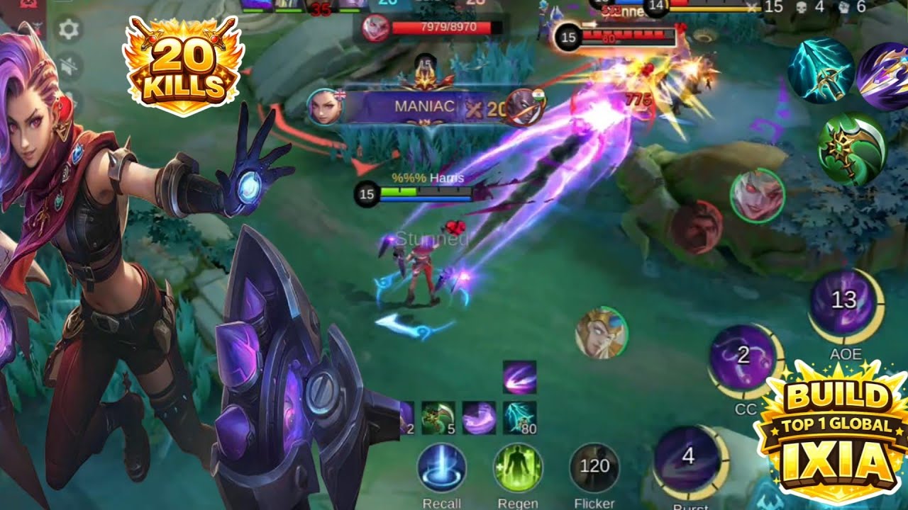 Wtf Damage!! 20 Kills+Maniac Ixia High Damage build one shot delete| Top Global Ixia~MLBB