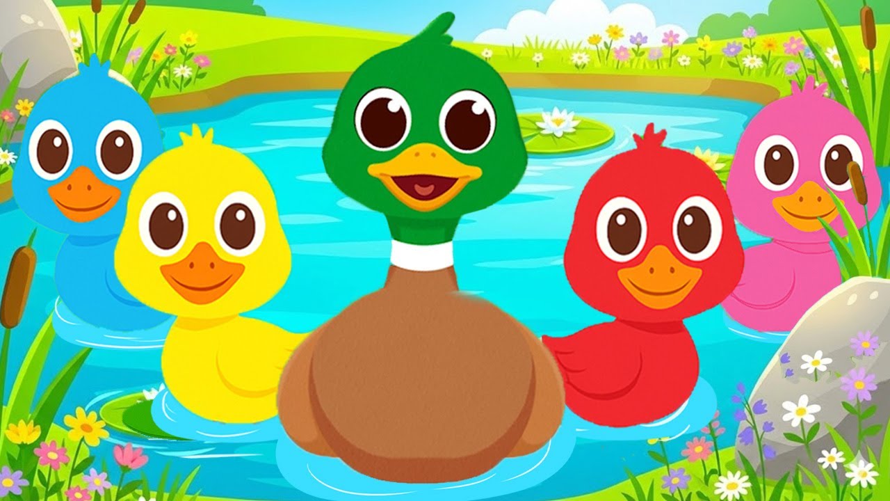 Cinco Patinhos🐥🦆🦢 | Aprenda os Números | Puppet em Português – Canções Infantis