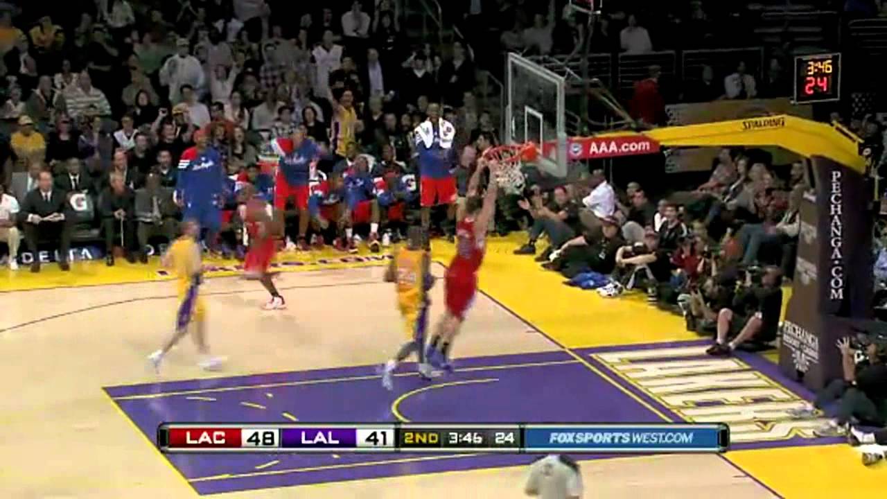 [ABJ] Chauncey Billups Alley Oop Pass To Blake Griffin vs Lakers (2011 Preseason)
