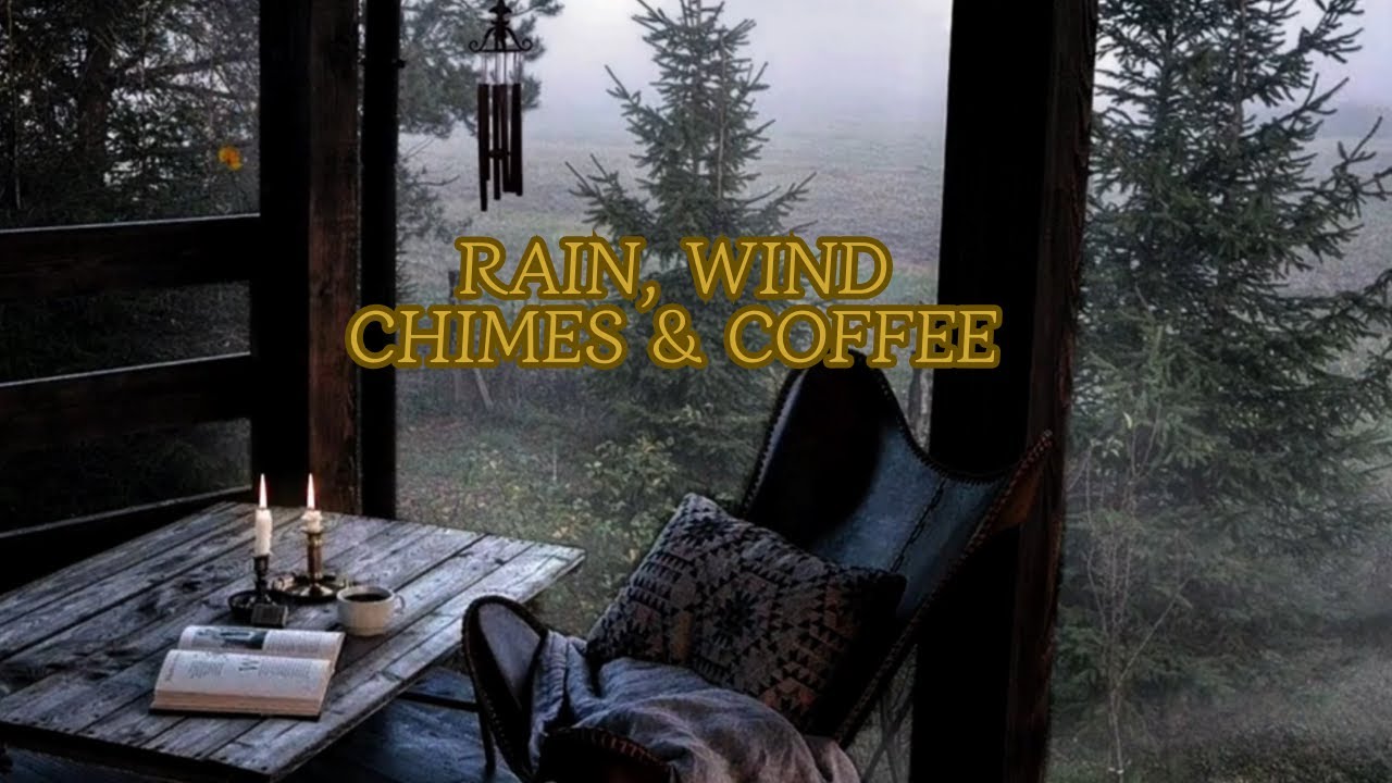 10 Hours Rain on Forest Porch ☔ Wind Chimes & Candlelight for Deep Sleep #asmr #10Hours #chimes