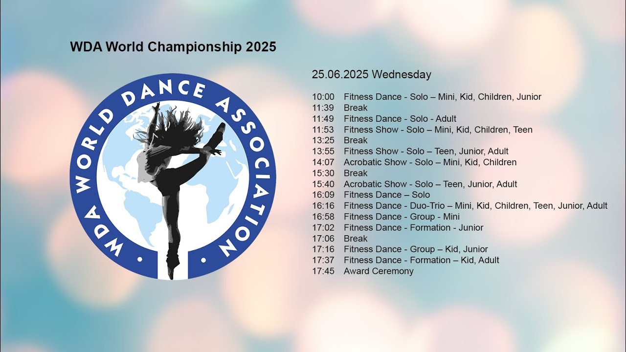 WDA DANCE & FITNESS WORLD CHAMPIONSHIP 2025 - 25/06/2025