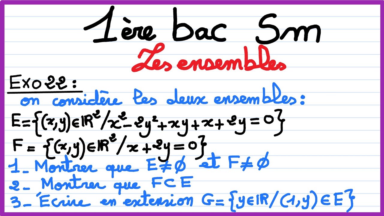 1er bac sm : les ensembles : Exercice 22