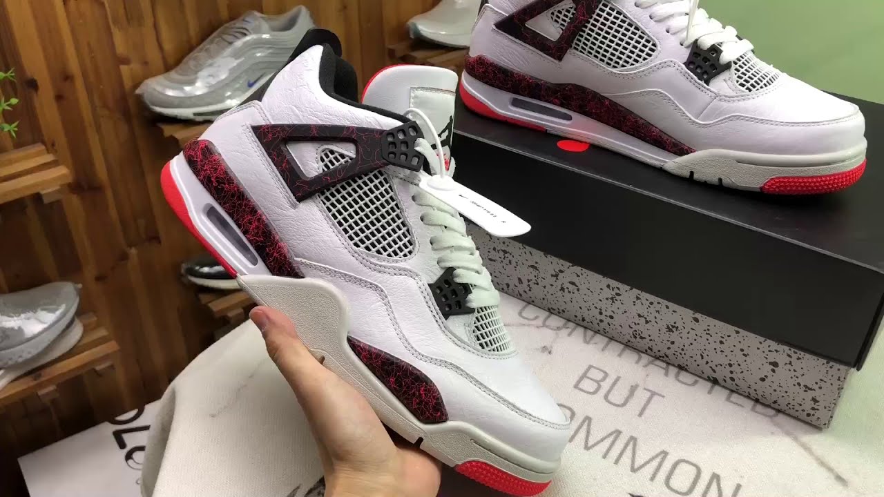Air Jordan 4 Retro 'Pale Citron'  White/Black-Bright Crimson 308497-116